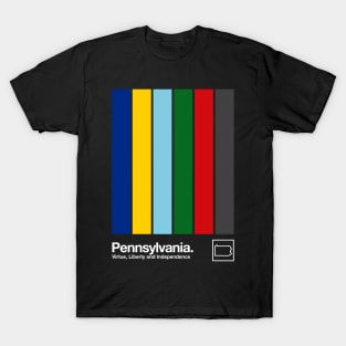 Pennsylvania State Flag // Original Minimalist Artwork Poster Design T-Shirt